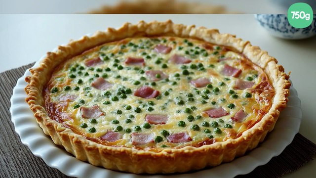 Quiche jambon et petits pois