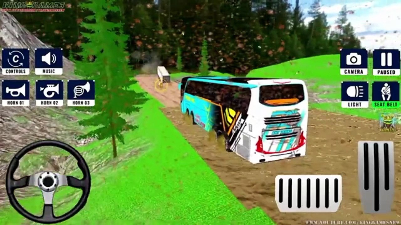 Offroad coach bus driving simulator gameplay 3d