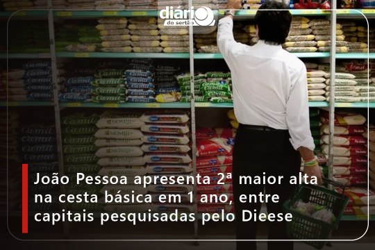 João Pessoa apresenta 2ª maior alta na cesta básica em 1 ano, entre capitais pesquisadas pelo Dieese