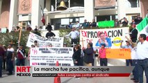 La marcha fue pacífica, aunque   hubo consignas contra el sindicato