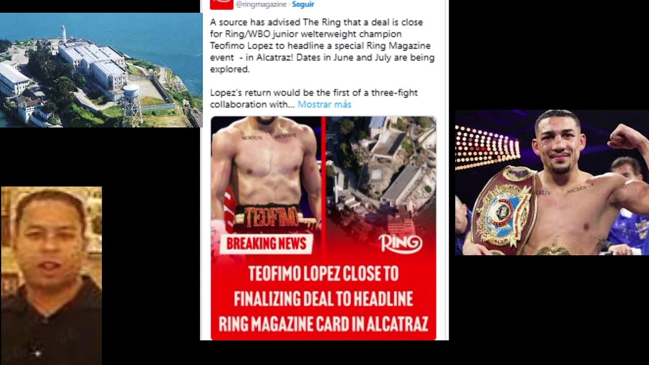 El insólito lugar donde se haría la próxima pelea de Teófimo López: ¿el boxeo llega a Alcatraz?