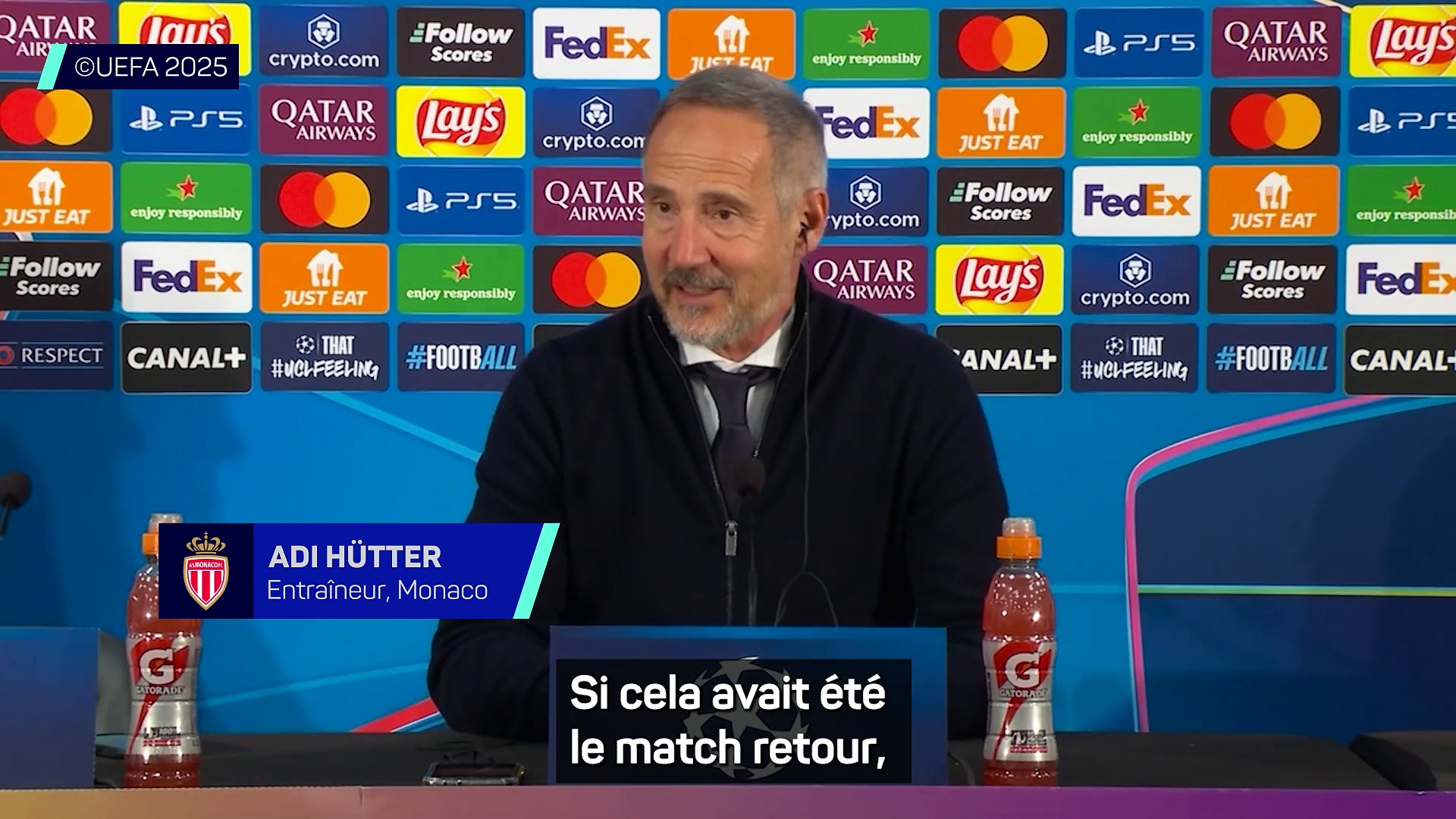 Monaco - Hütter : "Si cela avait été le match retour, j'aurais pris plus de risques"