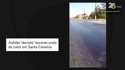 Asfalto 'derrete' durante onda de calor em Santa Catarina