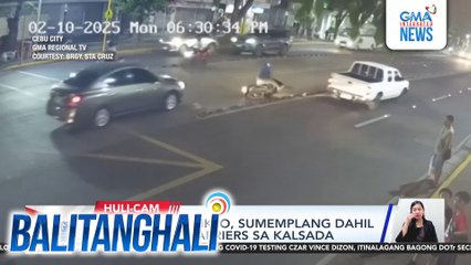 Ilang motorsiklo, sumemplang dahil sa bus lane barriers sa kalsada | Balitanghali