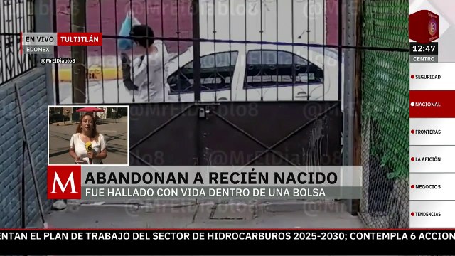Graban a joven abandonando a un bebé recién nacido en bolsa de plástico en Tultitlán, Edomex