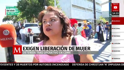 Línea 6 y 7 del Metrobús permanecen bloqueadas por protesta; exigen liberación de mujer detenida