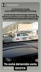 Detienen a presunto agresor de mujer que iba de copiloto en Escobedo