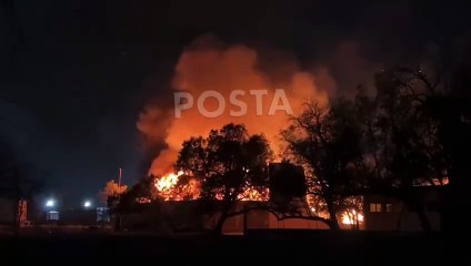 Incendio consume tarimera en Apodaca, evacuan a 20 trabajadores