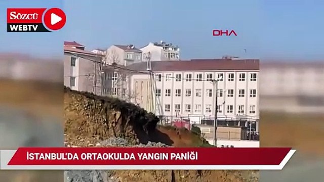 İstanbul'da ortaokulda yangın: Öğrenciler tahliye edildi
