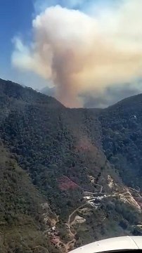 Incendio forestal en la sierra de Santiago moviliza a rescatistas