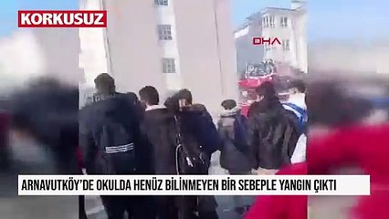 Arnavutköy'de okulda yangın