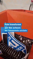 Quand la signalétique France Bleu est recyclée et transformée en objets promotionnels