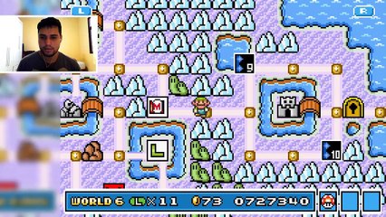 Super Mario Bros. 3 - Avançando com poder das estrelas.