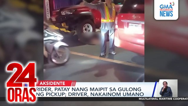 Rider, patay nang maipit sa gulong ng pickup; driver, nakainom umano | 24 Oras