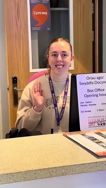 The Aberystwyth Arts Centre promo features Deputy Operations and Planning Manager, Sophie Rudge