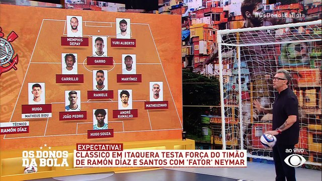 Neto analisa a provável escalação do Corinthians para encarar o Santos