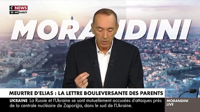 Jean-Marc Morandini donne lecture sur CNews, avec émotion, la lettre des parents du jeune Elias qui a été tué à coup de machette par 2 jeunes de 16 et 17 ans en sortant du sport, il y 3 semaines en plein Paris - Regardez