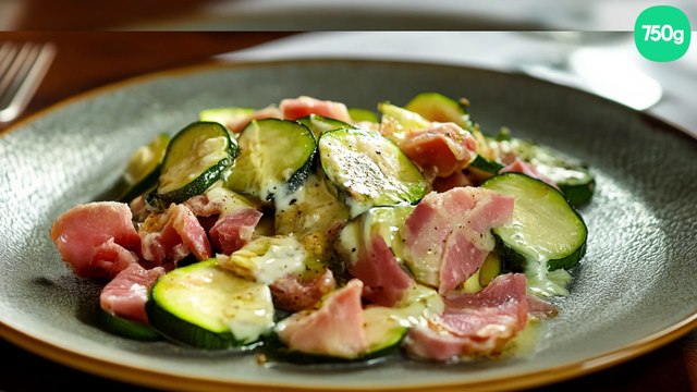Courgettes à la crème fraiche et au jambon