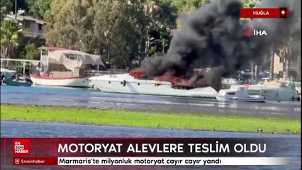 Muğla'da milyonluk motoryat alevlere teslim oldu