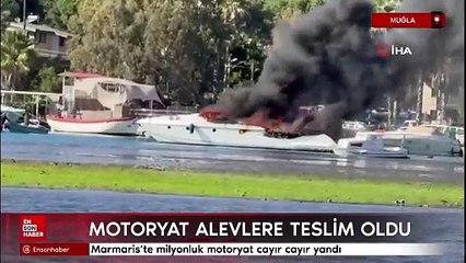 Muğla'da milyonluk motoryat alevlere teslim oldu