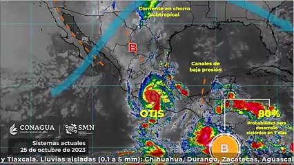 Esperan fuertes lluvias en la capital del país por Huracán Otis