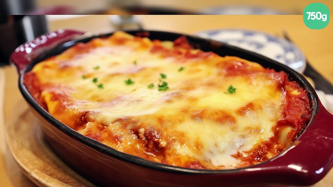 Lasagnes, sauce bolognaise et jambon