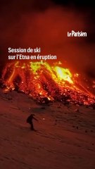 Ils skient sur l'Etna en éruption