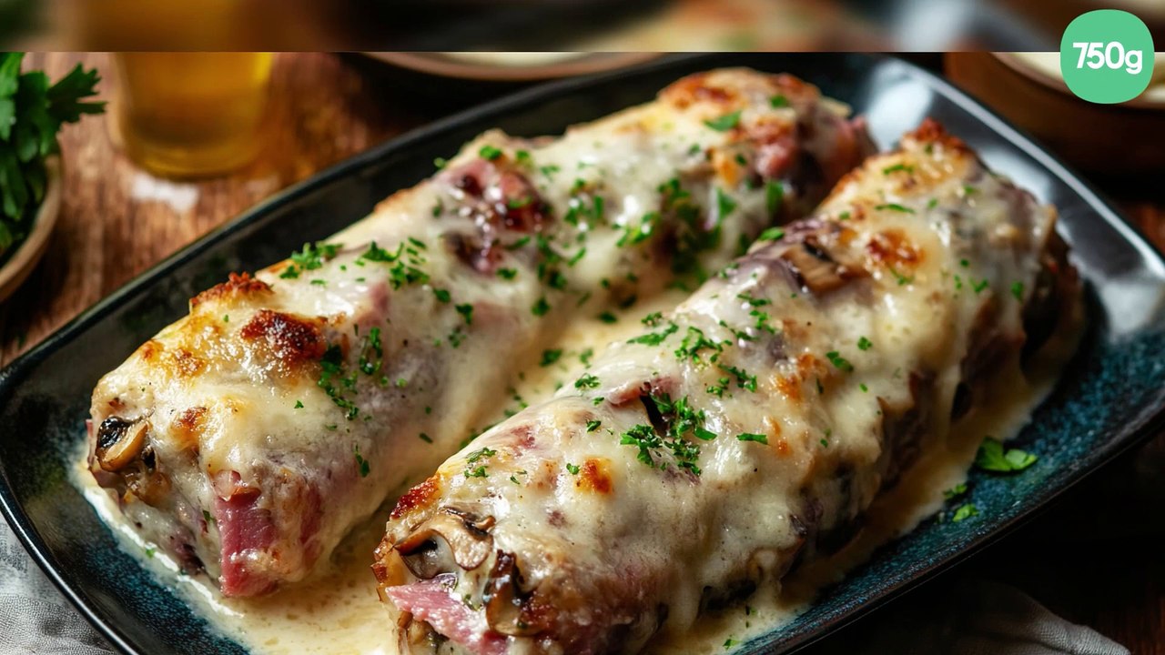 Roulé de jambon-champignon