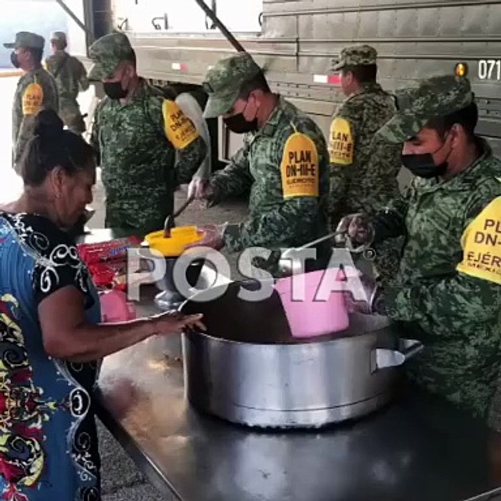 A frenar falta de alimentos en Acapulco, Sedena instala comedores comunitarios