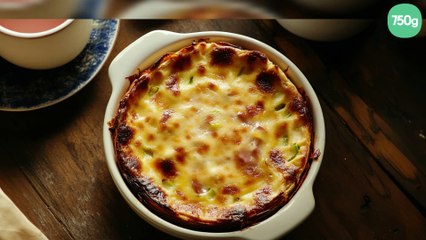 Cocotte de flan de poireaux au jambon