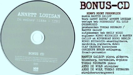 ANNETT LOUISAN — NIMMS NICHT PERSÖNLICH | BONUS-CD