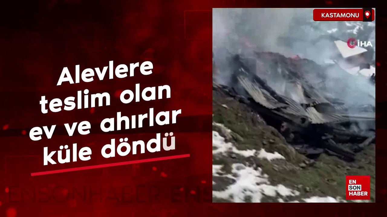 Kastamonu’da alevlere teslim olan ev ve ahırlar küle döndü