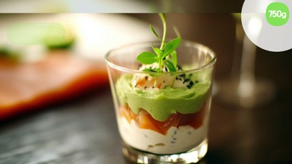 Mousse d'avocat crème et saumon