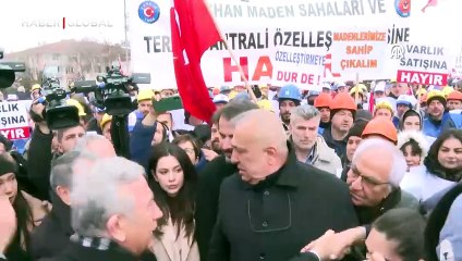 Çayırhan Termik Santrali'ne bağlı maden işçilerinden eylem: Özelleştirme istemiyorlar