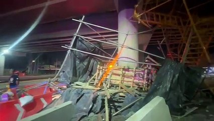 Se desploma andamio de la Línea 2 del Metro en San Nicolás