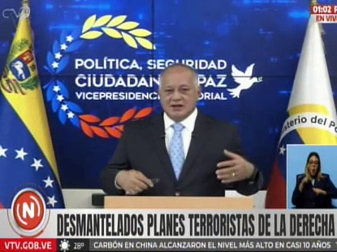 Vpdte. Sec. Cabello: Oposición fascista de Venezuela es parte de los actos terroristas contra su patria