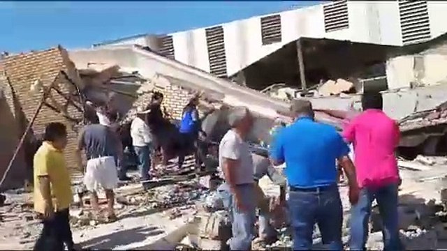 Se derrumba techo de la Iglesia de Santa Cruz en Ciudad Madero, Tamaulipas