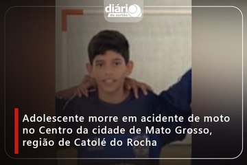 ADOLESCENTE DE 15 ANOS MORRE EM ACIDENTE DE MOTO NA CIDADE DE MATO GROSSO
