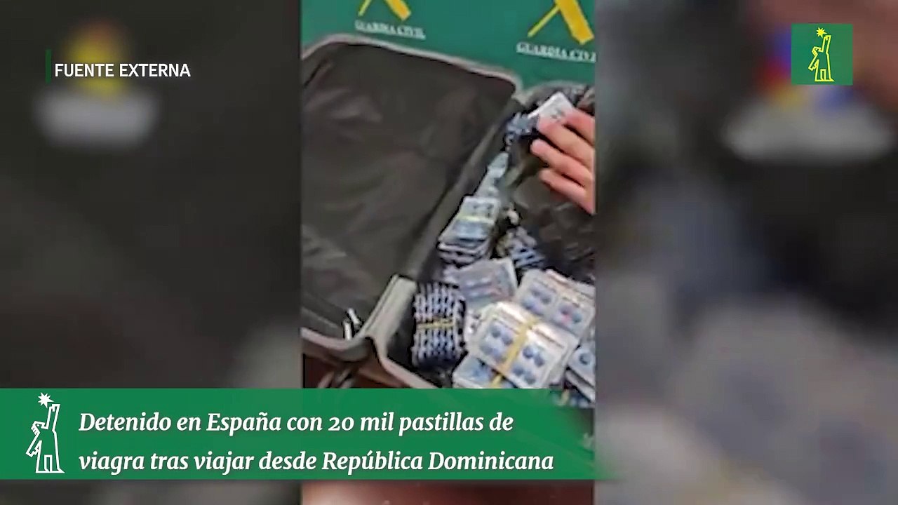Detenido en España con 20 mil pastillas de viagra tras viajar desde República Dominicana