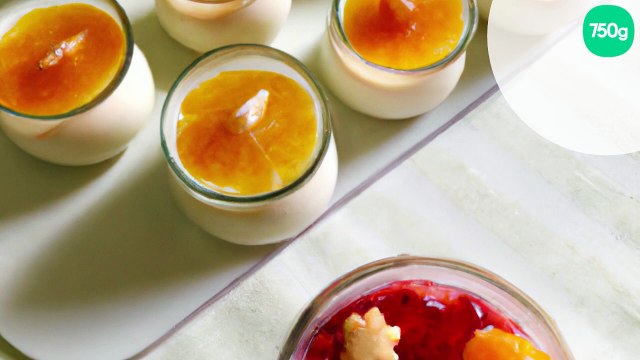 Verrines de panna cotta à la confiture de clémentines