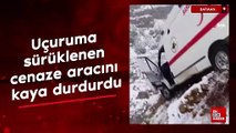 Batman'da uçuruma sürüklenen cenaze aracını kaya durdurdu