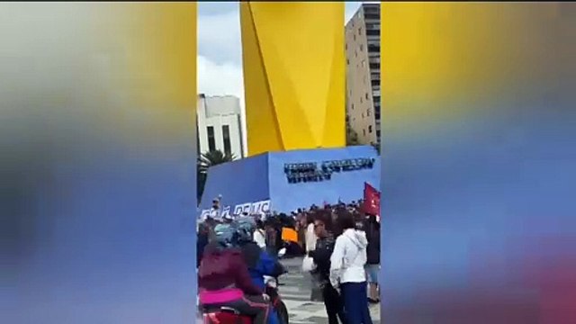 VIDEO: Llegan simpatizantes de Claudia Sheinbaum al Monumento a la Revolución