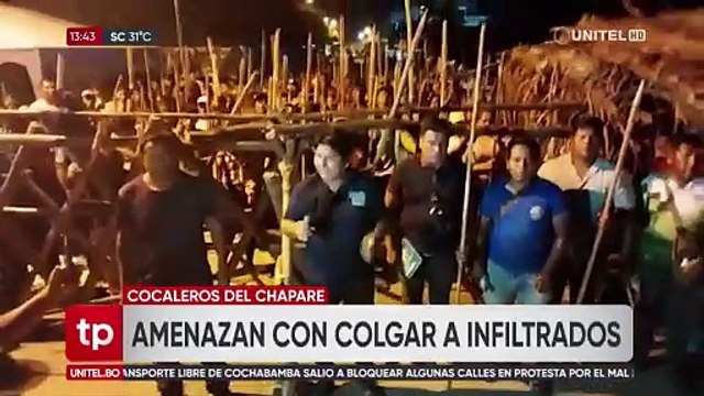 Cocaleros del trópico de Cochabamba amenazan con colgar a “infiltrados” tras ratificación de orden de aprehensión contra Evo