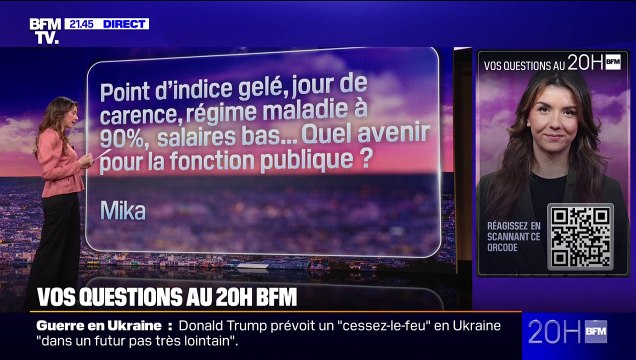 Point d'indice gelé, jour de carence, régime maladie à 90%, salaires bas... quel avenir pour la fonction publique? Vos questions au 20H BFM