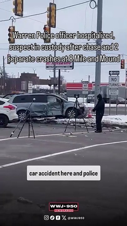 Warren cop in hospital, suspect arrested after chase and pair of crashes