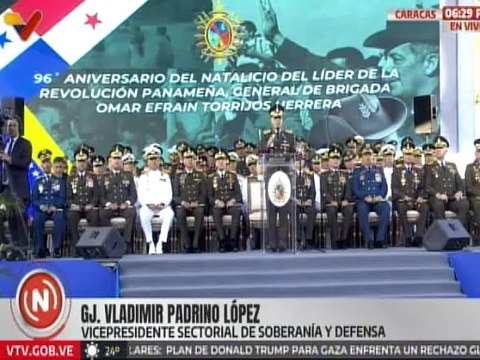 Vicepresidente sectorial Padrino López enaltece la lucha del líder revolucionario Omar Torrijos