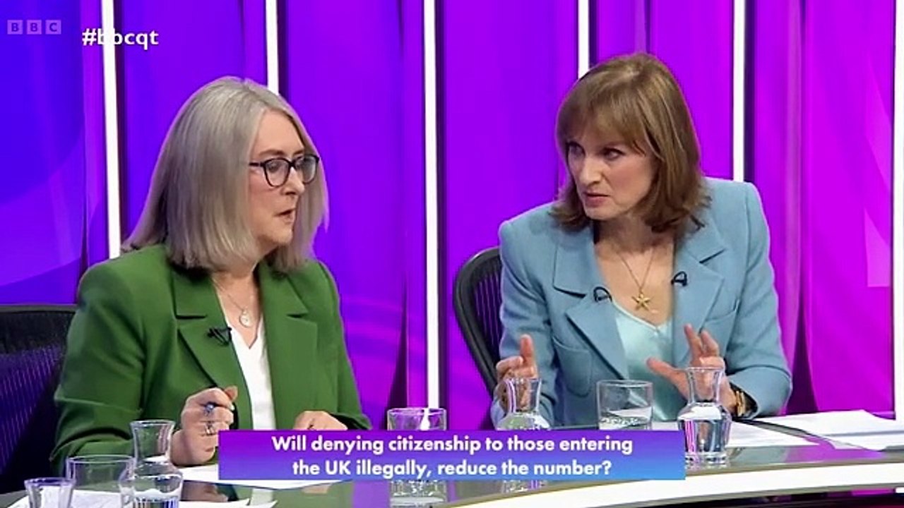 BBC Question Time host Fiona Bruce and Labour minister Jacqui Smith in heated clash over migrant crackdown