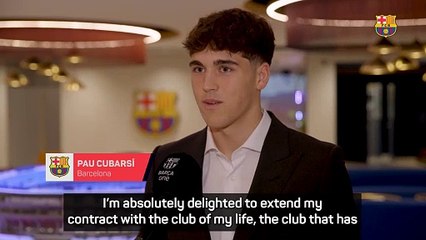 Teenage star Cubarsi 'honoured' to sign new Barcelona deal