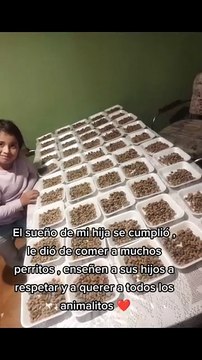 VIDEO: Prepara niña decenas de platos para alimentar a perros callejeros