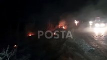 Sobrevive conductor de tráiler tras choque e incendio en Cadereyta